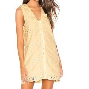 TULA Rosa Este Peach eyelet button down dress